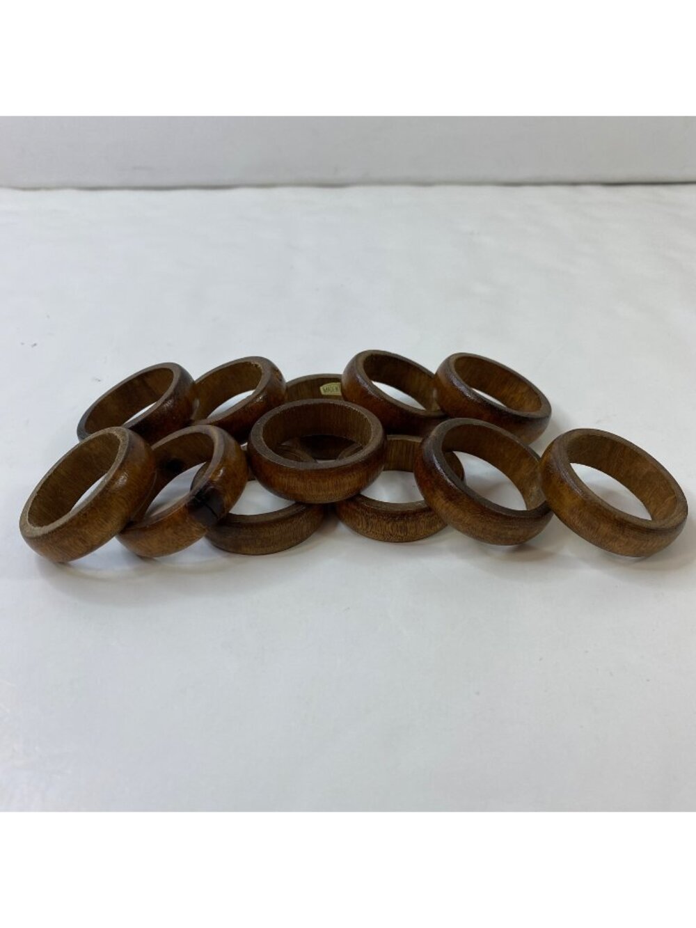 Set 12 Handcrafted 1" Diameter Wooden Napkin Rings Rustic Charm Serve Ware